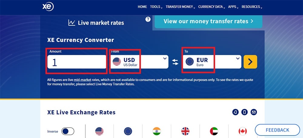 چگونگی تبدیل ارز به دلار امریکا