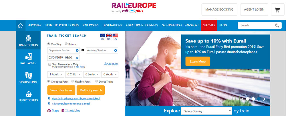 رزرو و خرید بلیط قطار اروپایی