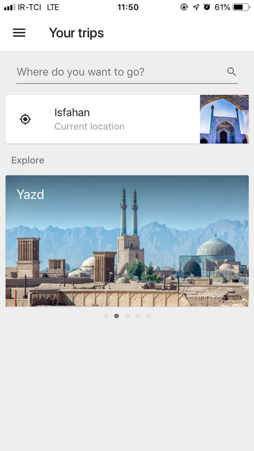 اپلیکیشن گوگل تریپس : برنامه ریزی سفر