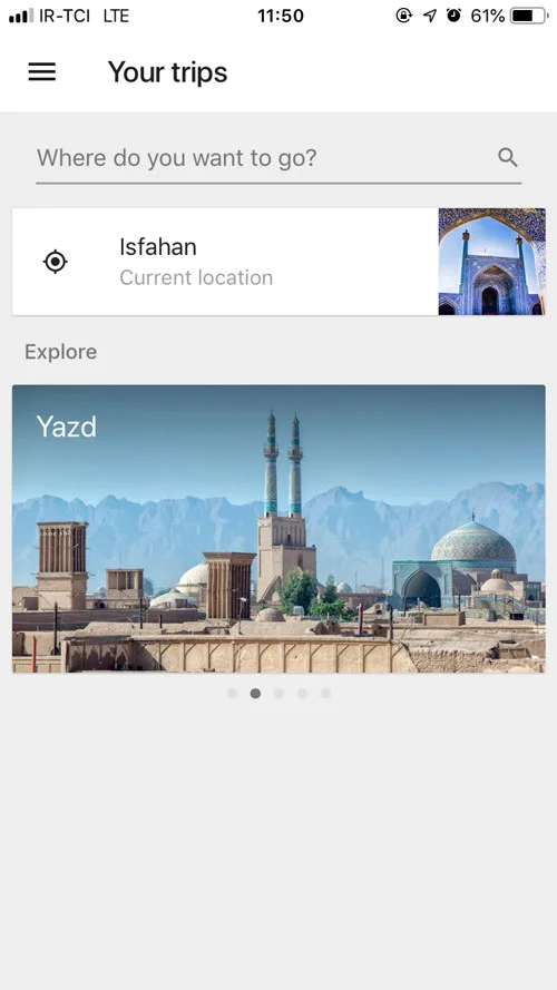 اپلیکیشن گوگل تریپس : برنامه ریزی سفر