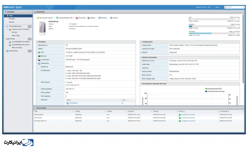 نحوه اتصال به ESXi برای ساخت سرور مجازی در vmware