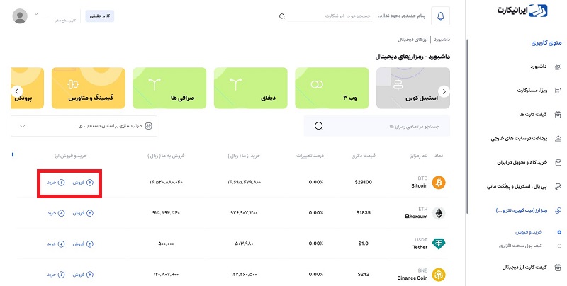 خرید ارز دیجیتال در ایرانیکارت