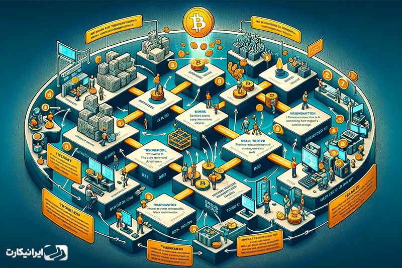 مراحل انجام یک تراکنش بیت کوین