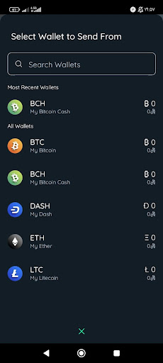 انتخاب ارز دیجیتال برای ارسال در ولت Edge