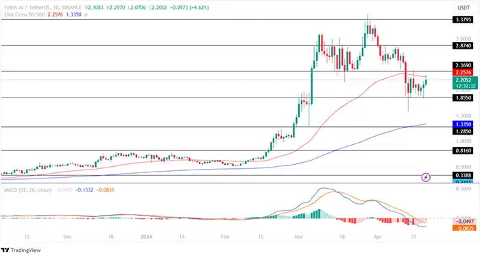 نمودار روزانه FET/USDT