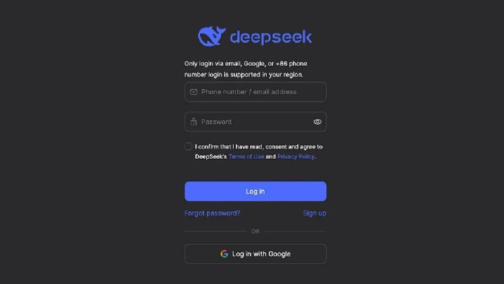 ثبت نام در DeepSeek
