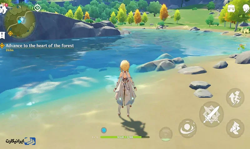 کاراکتر Genshin Impact کنار رودخانه