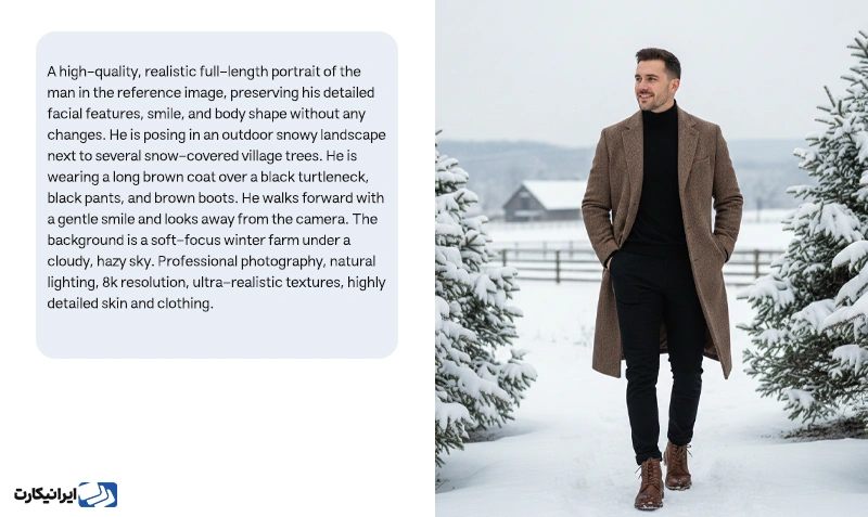 پرامپت ساخت عکس برفی در فضای باز