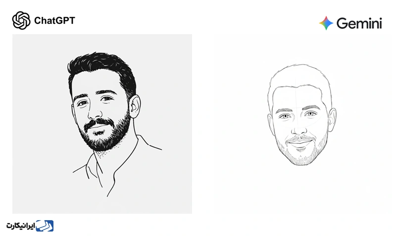 پرامپت طراحی پروفایل با پرتره مینیمال با سبک طراحی اسکِچ