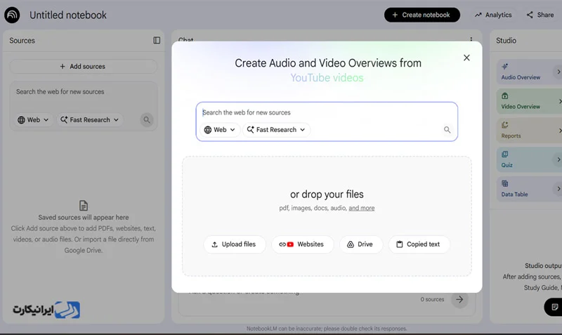 گوگل نوتبوکالام (Google NotebookLM)